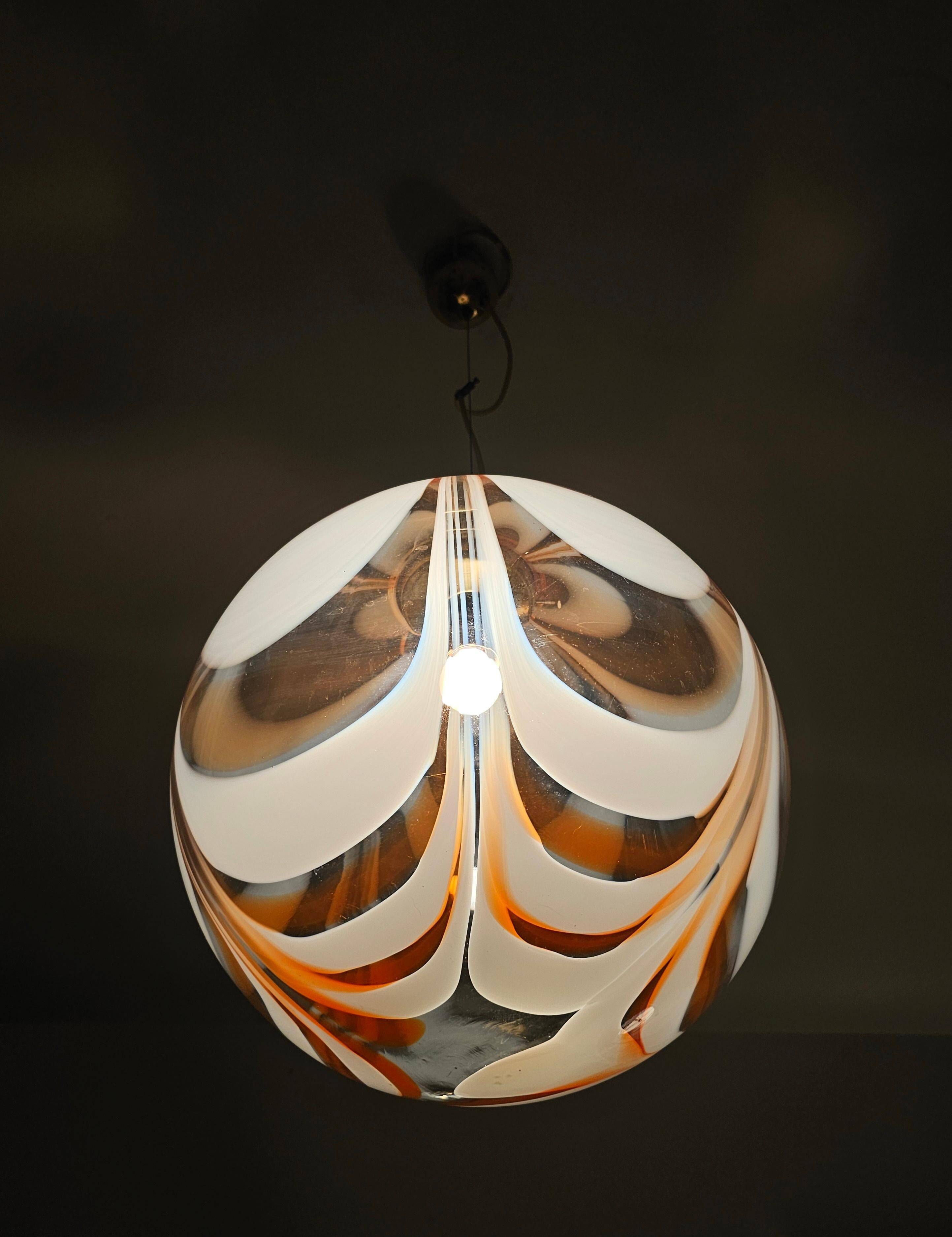 Extra large spherical Murano glass pendant from the 1960s.