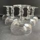 8 Guilloche crystal champagne glasses - Art Nouveau