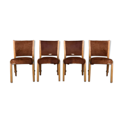 Série de 4 chaises Von Bode édition Steiner cuir de poulain