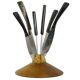 Carl Aubock II Knife Holder in Walnut with 6 Amboss Knives, Austria, 1950s