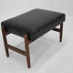 Footrest in Teak and Black Leather, Denmark, 1960s