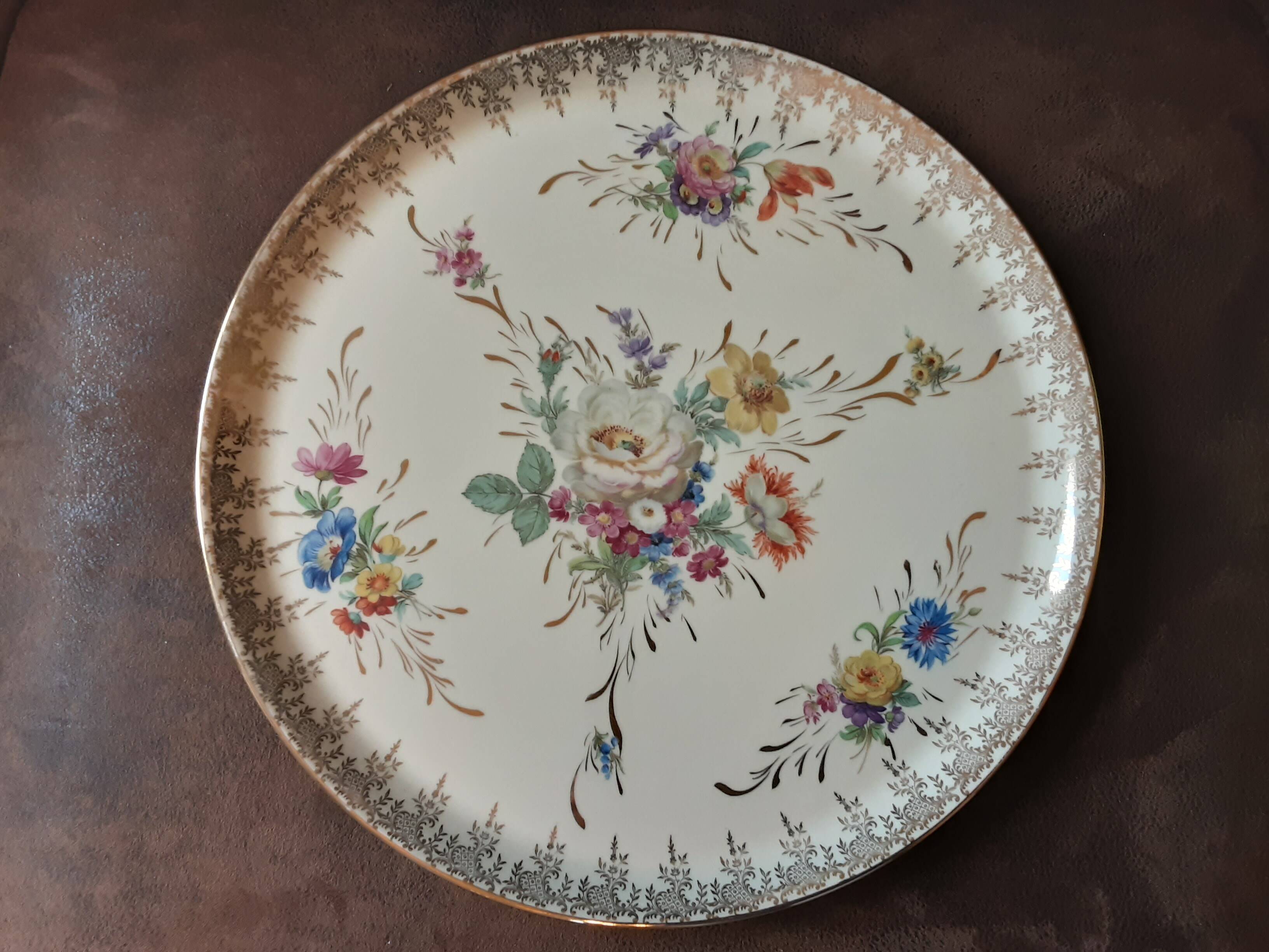 Large porcelain dish Limoges Email