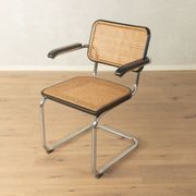 Thonet | Marcel Breuer cantilever chair, Bauhaus era, chrome and Vienna cane, black wood frame