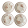 4 antique flat plates from Hte Boulenger et Cie in sepia ironstone, Lucie model.