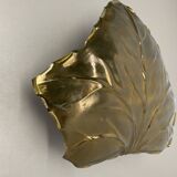 Brass Leaf Theatre Wall Light by Ravarini Castoldi, Milan Italy, 1970s