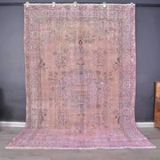 Tapis décoratif en laine noué à la main rose, sku 1917