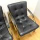 Vintage Leather and Metal Armchairs, 1990s, Set of 2