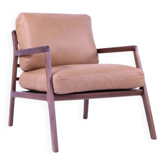 Osaka Armchair Leather Canyon Montana / Walnut - Altassina