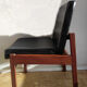 Massive teak and black skai armchair from the 1960s