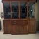 Library, glass-fronted mahogany cabinet