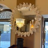 Murano mirror, white butterflies