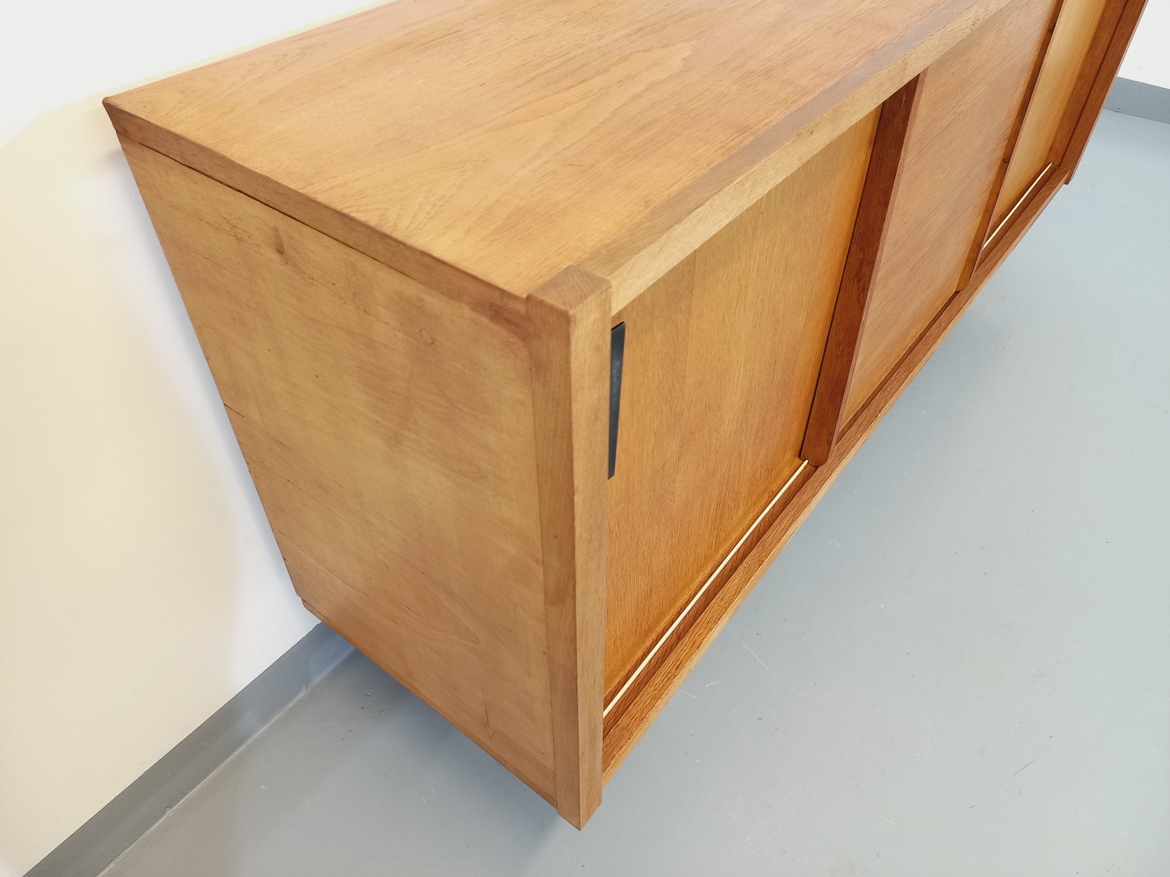 Vintage row in light oak wood from the 60s