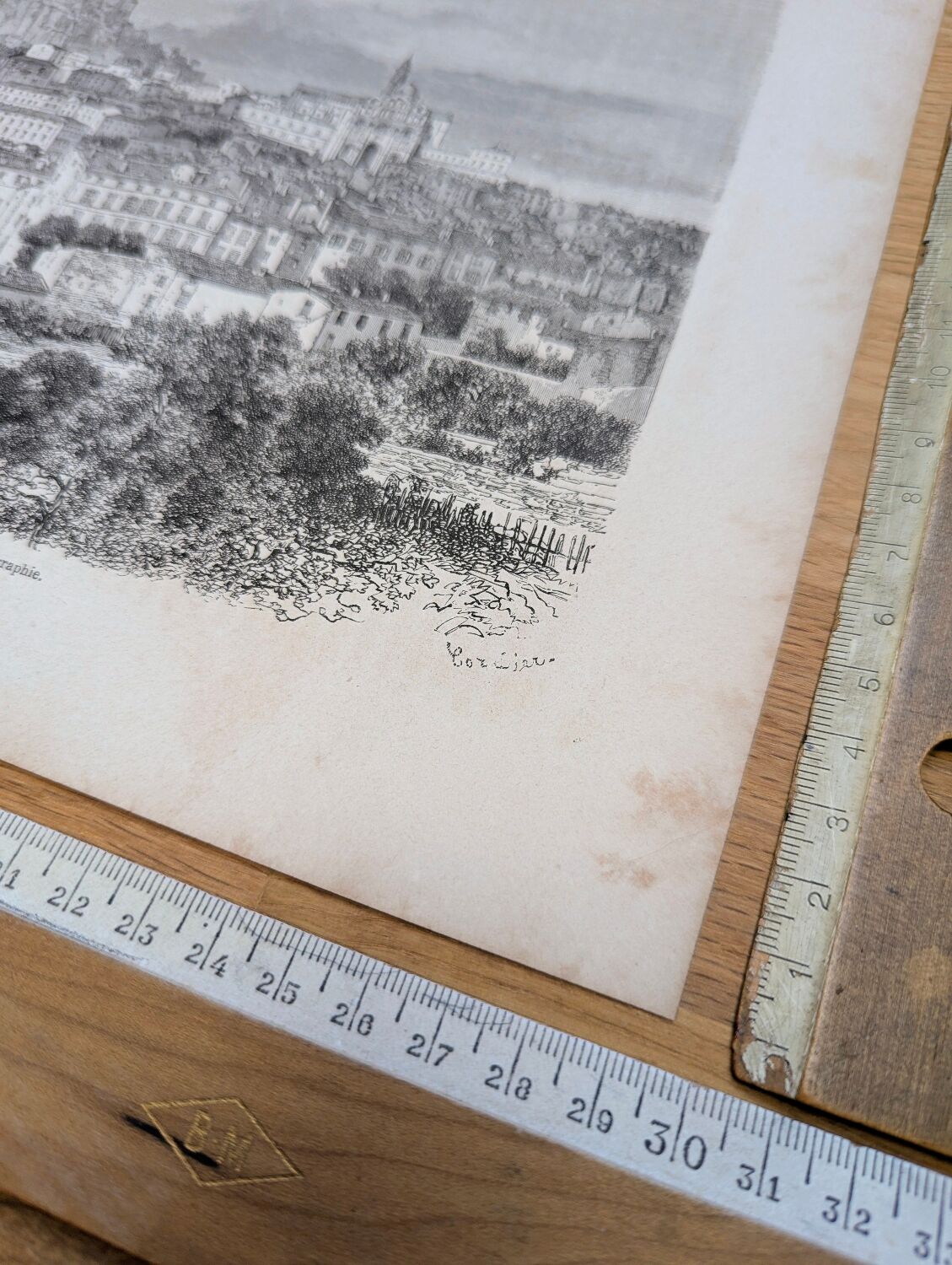 Le Puy-en-Velay, Haute-Loire. Printed illustration from 1866.