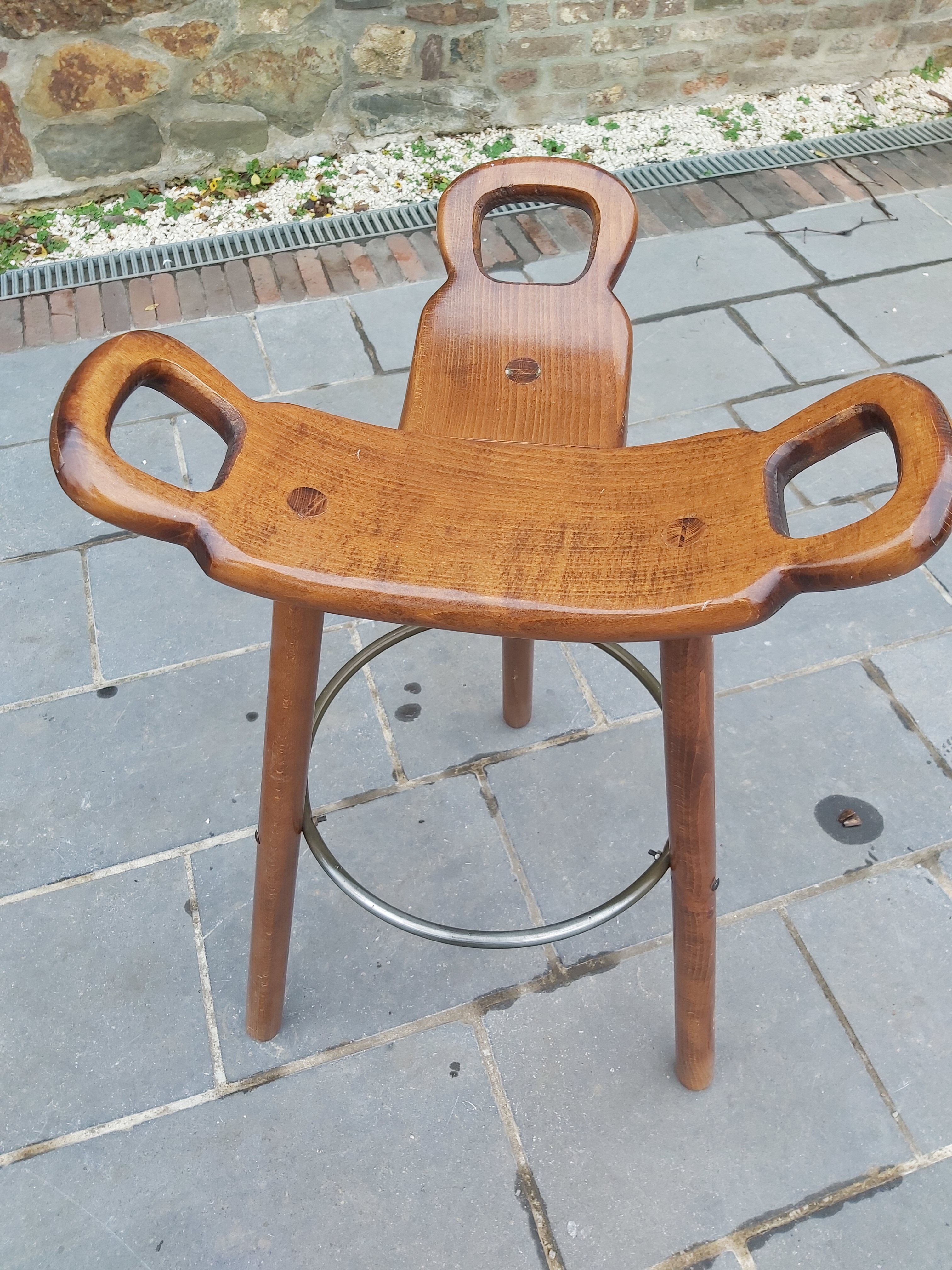 Brutalist tabouret, by Sergio Rodriguez, 70s