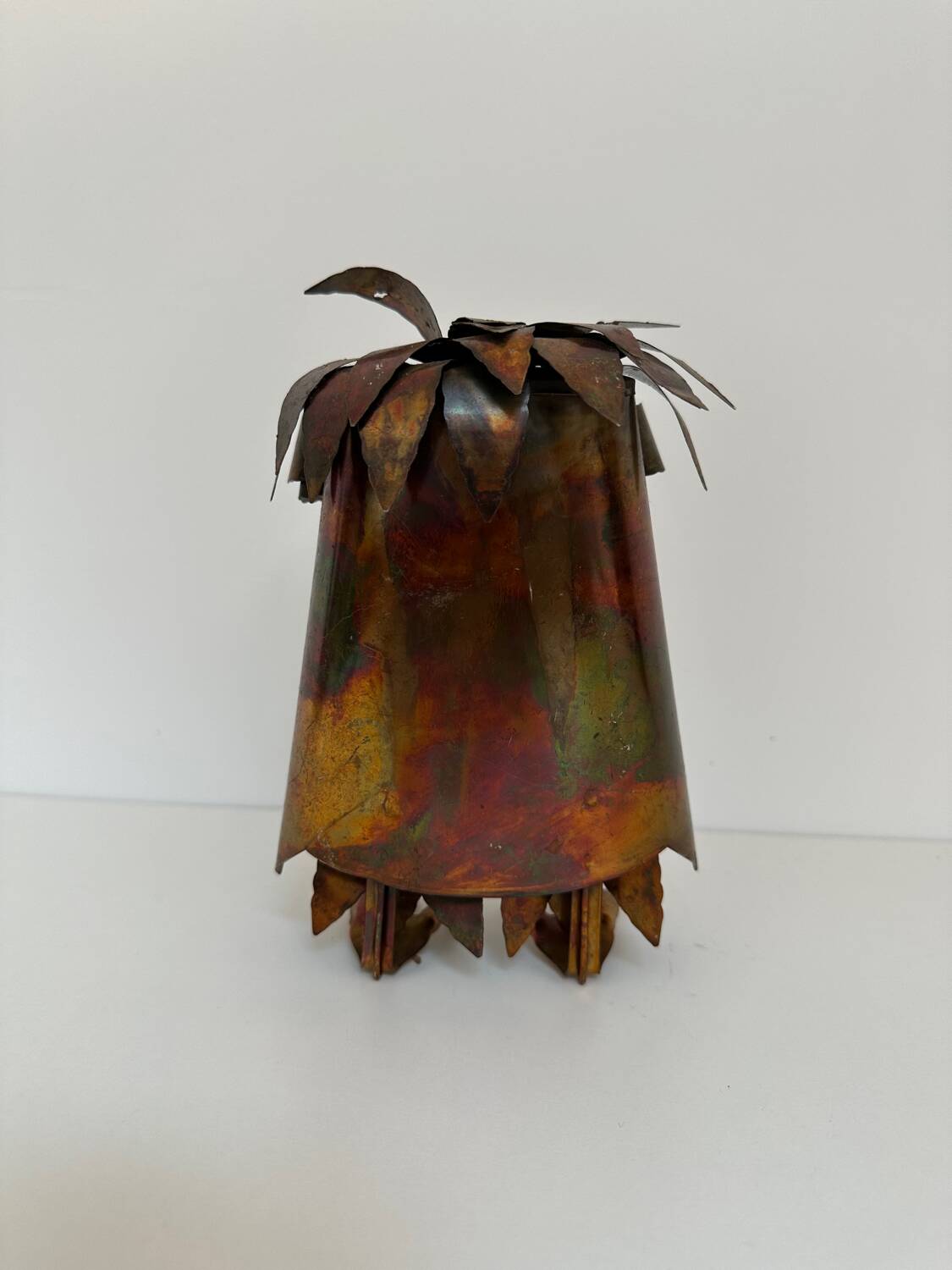 Brutalist owl sculpture, vintage 1970s