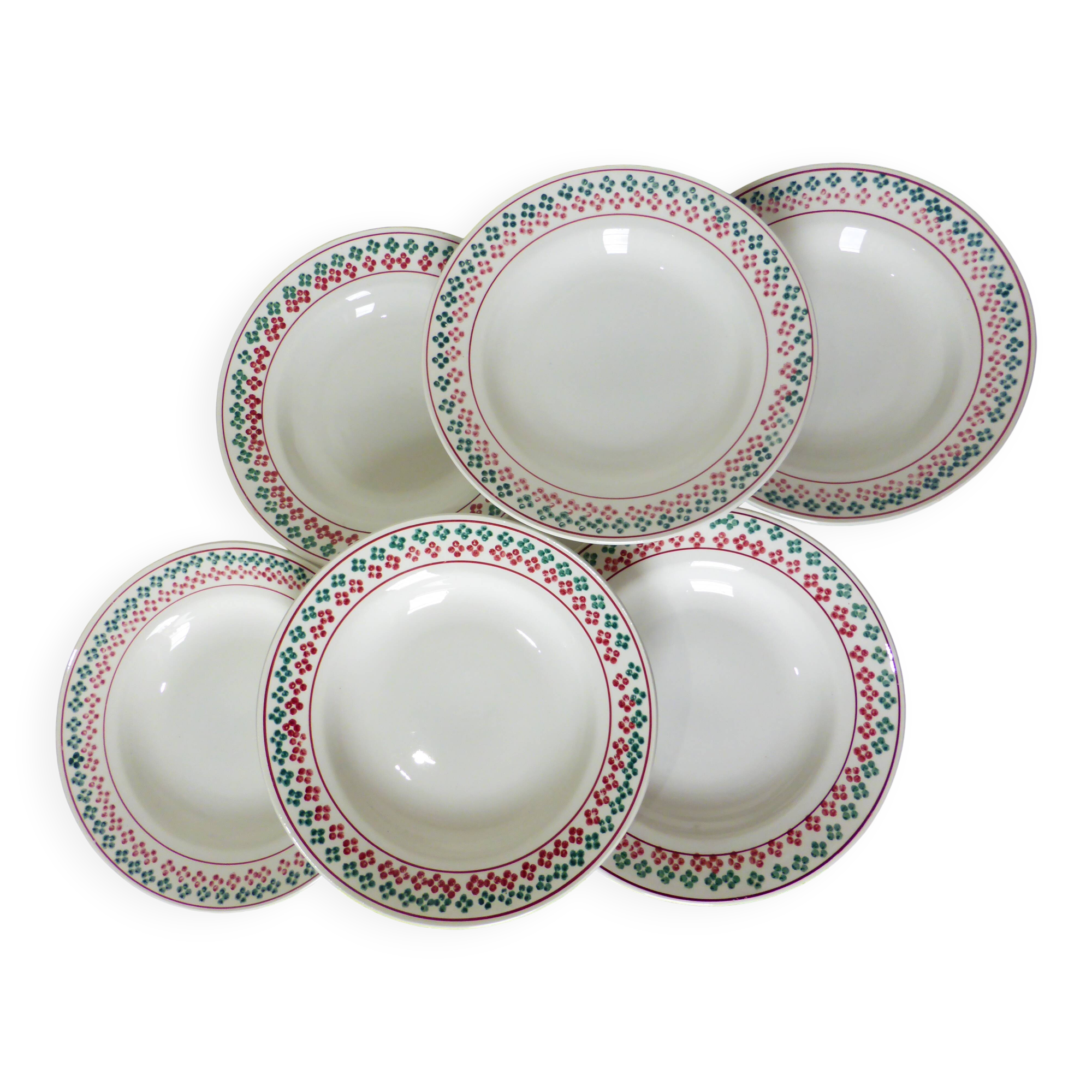 6 vintage soup plates from Céranord St Amand 220505