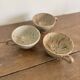Set of 3 vintage speckled stoneware mugs