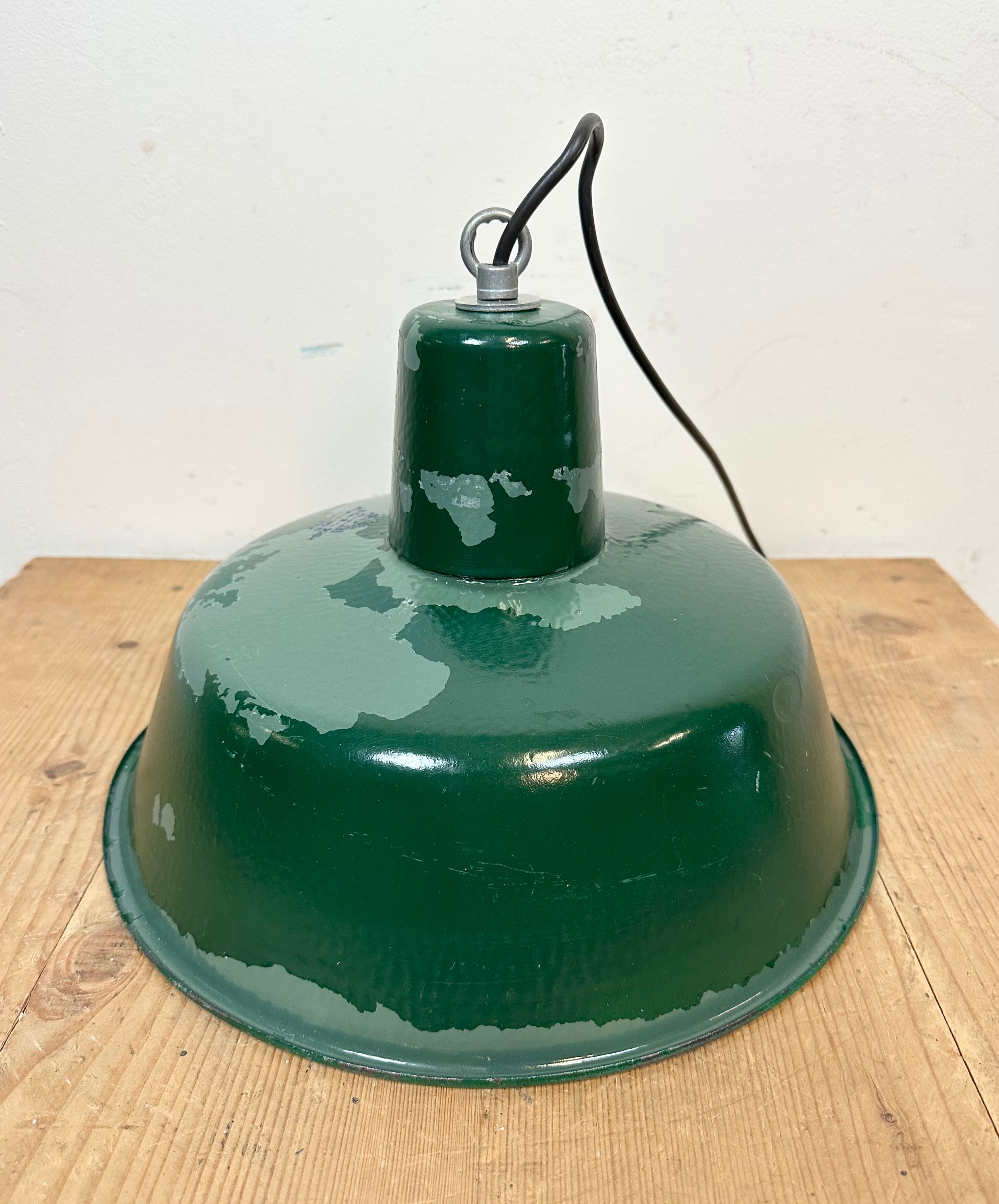 Green Industrial Factory Pendant Lamp, 1960s