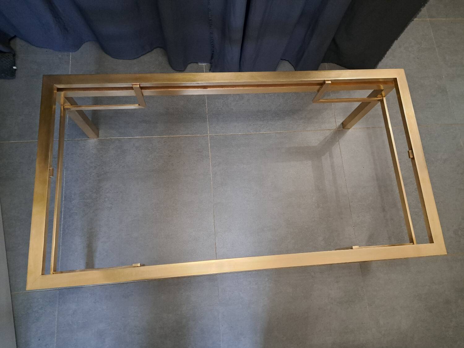 Guy Lefevre brass and glass coffee table