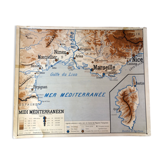 Carte ancienne région Marseille et Bordeaux