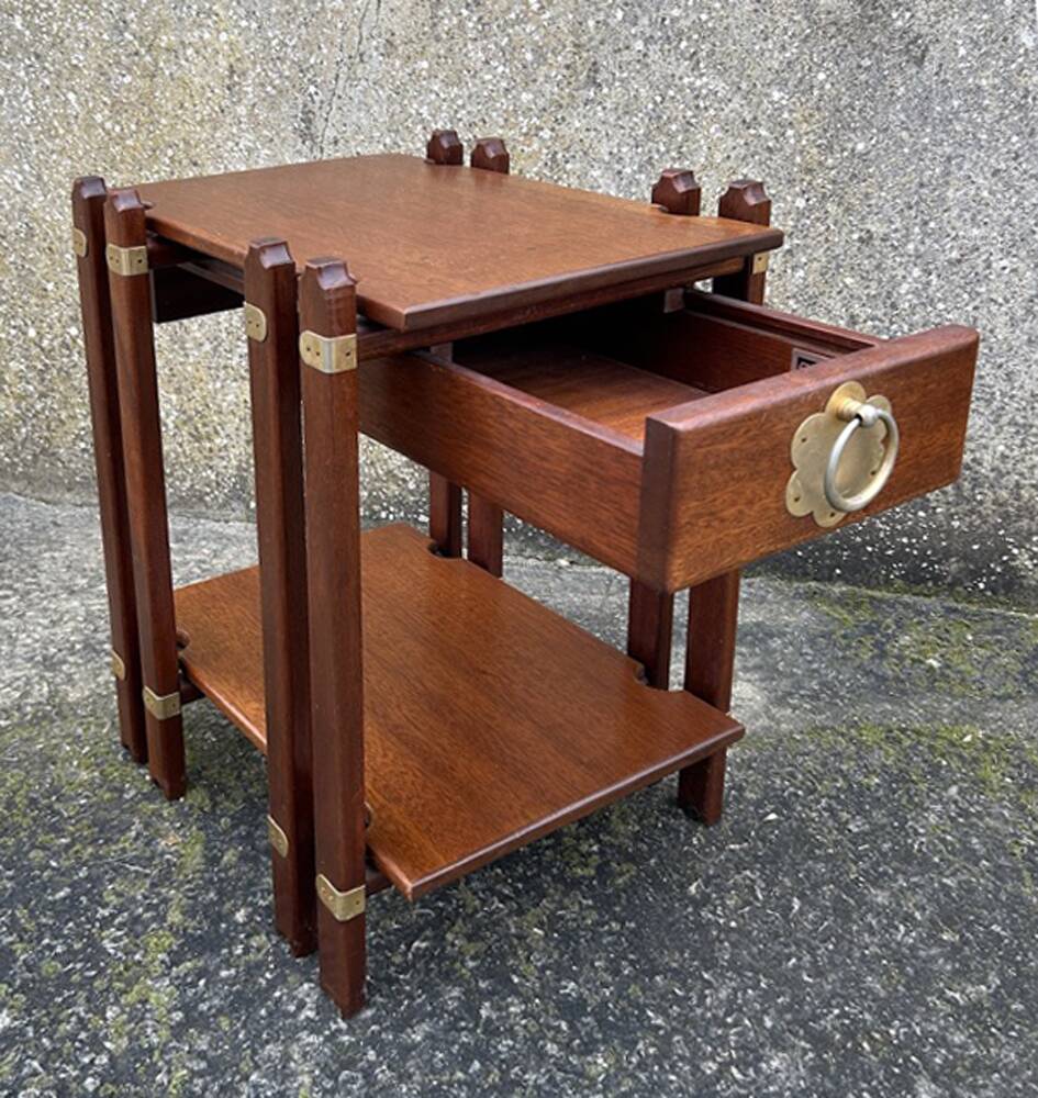 Bedside table, end table, wood, vintage, 80s