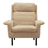 Fauteuil danois beige par Arne Vodder, années 1960