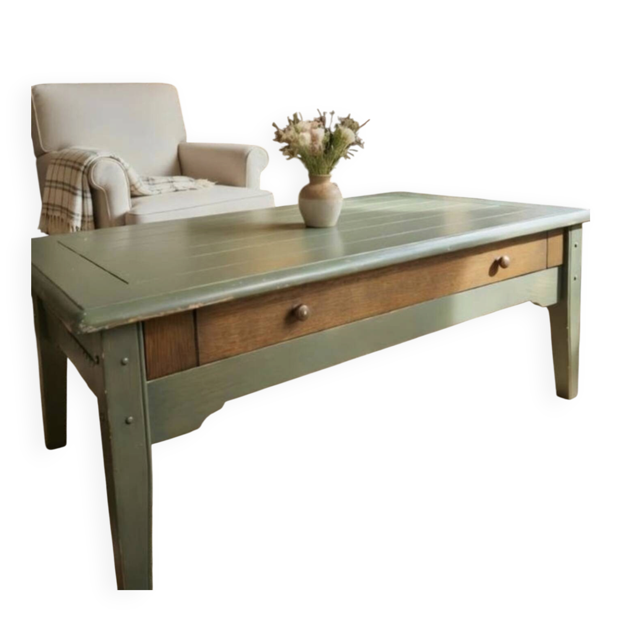 Table basse de ferme rustique