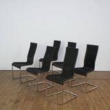 Set of 6 cane and chrome dining chairs by Axel Bruchhäuser for Tecta