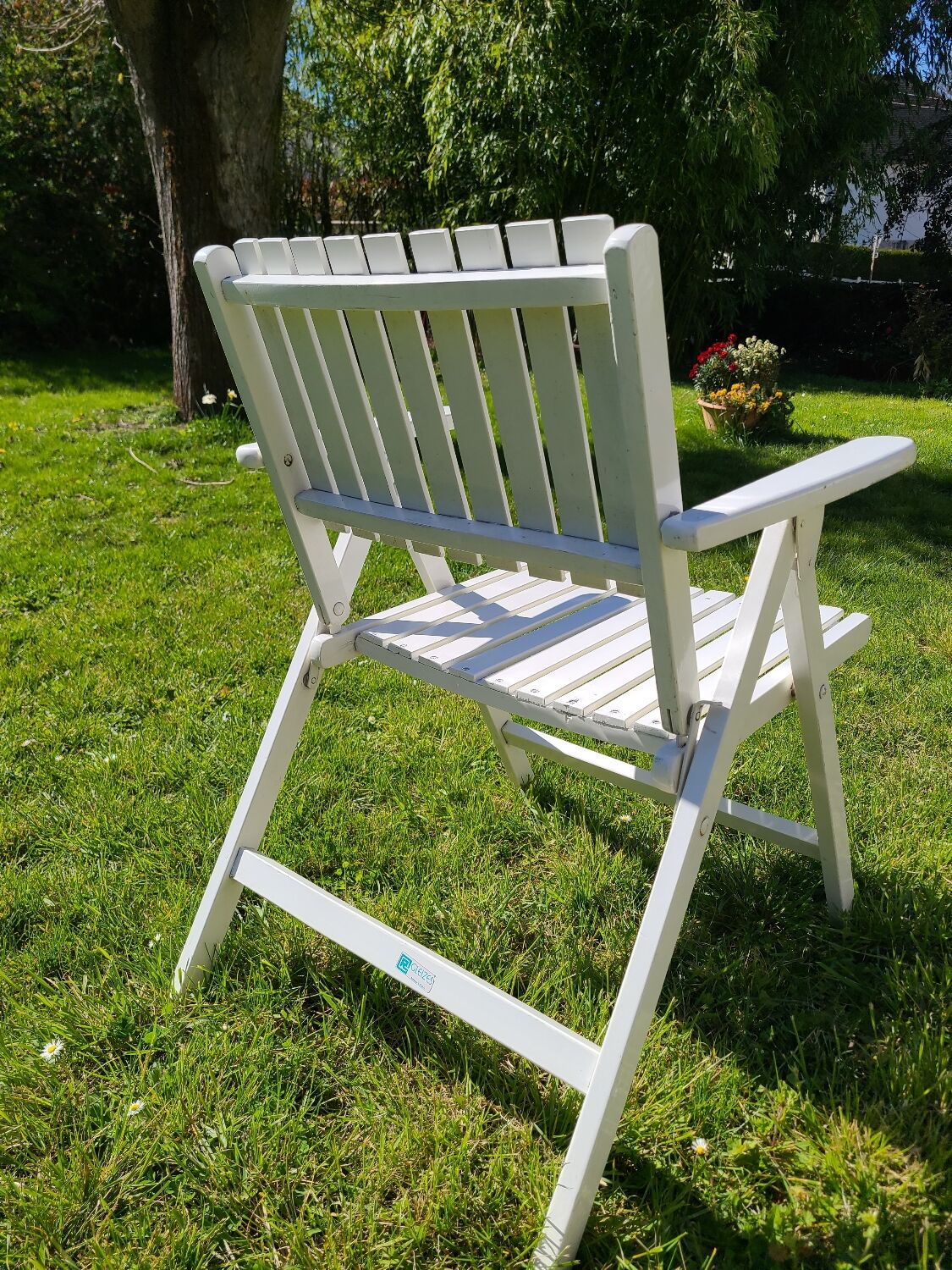 Garden chair in painted wood R gleizes circa 1960