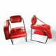 2 chaises en cuir rouge par Eileen Gray pour Alivar