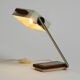 Rare original 1960s Kaiser Leuchten light metal teak table lamp