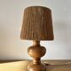 Vintage 1960 turned wood elm lamp