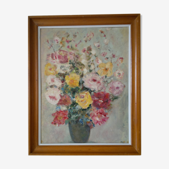 Tableau peinture  "fleurs artifice de gaieté"