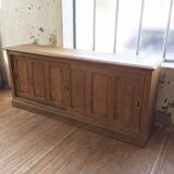 Enfilade meuble de métier chêne coulissant XL