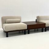 Italian modular sofa with coffee table set in Japandi style