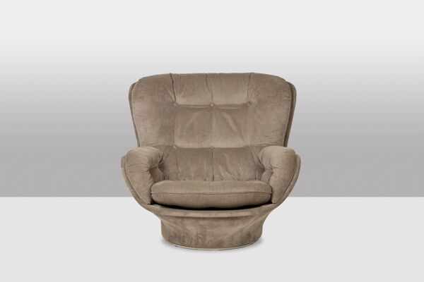 Fauteuil « Karaté » en velours par Michel Cadestin pour Airborne, vers 1970