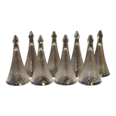 8 glasses without foot flutes Trinquette Henri Maire molded pressed glass 1930 1940