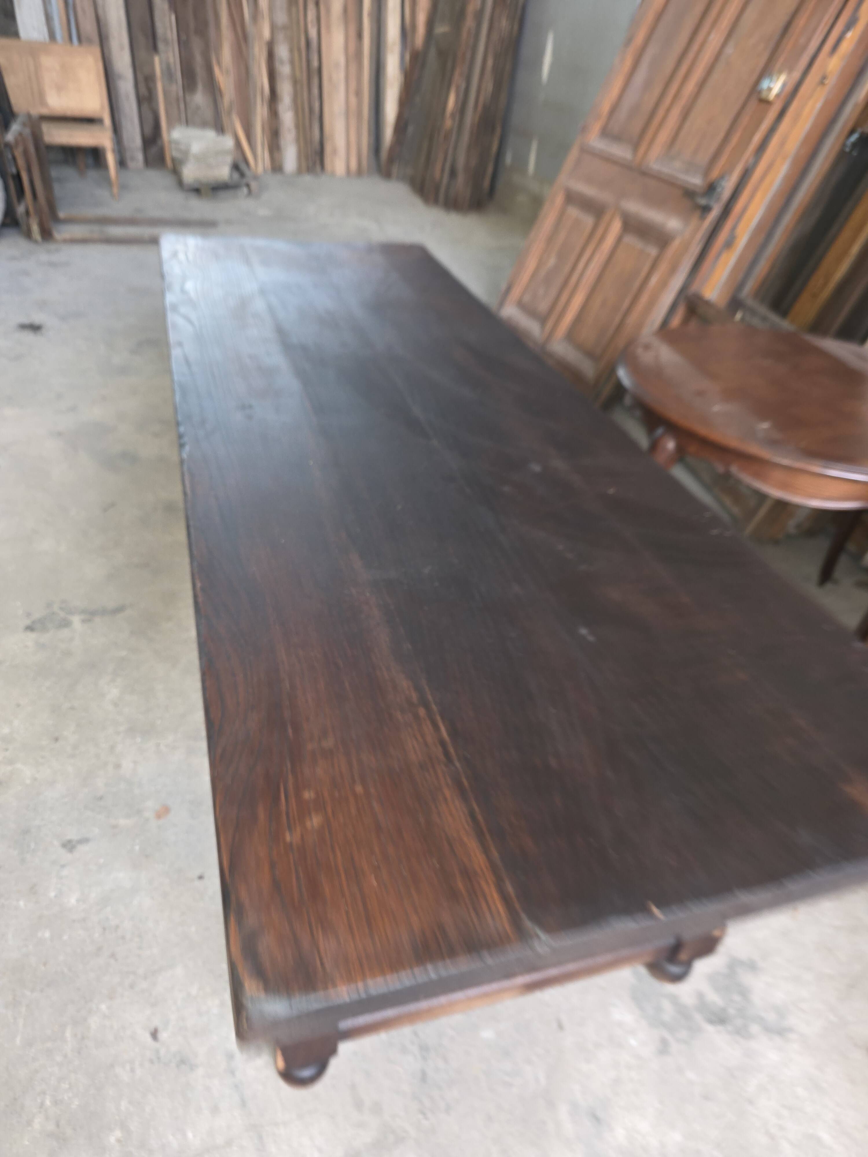 Table de ferme en chêne massif,  250 × 87cm