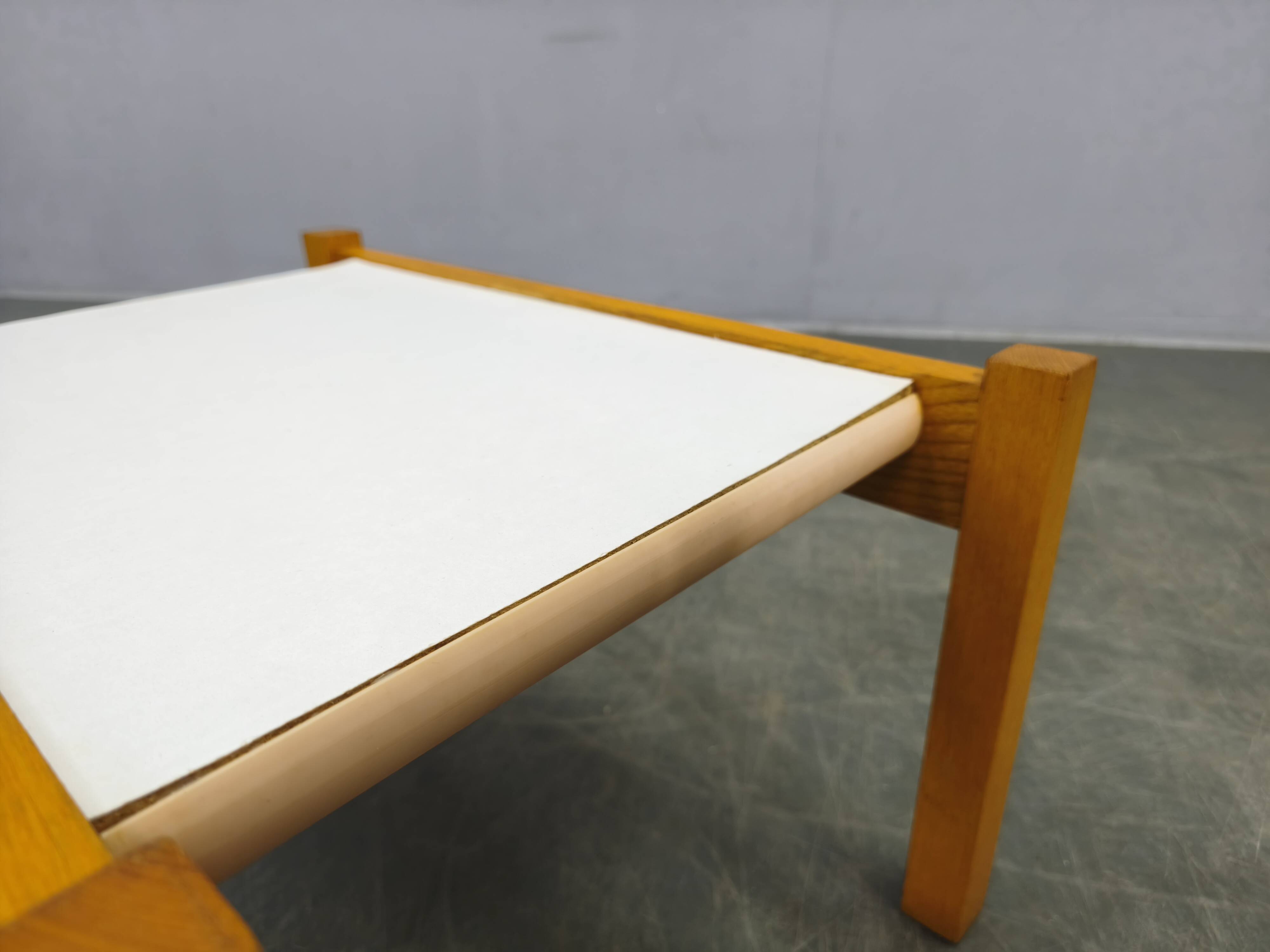 Mid Century Beech Plant Stands with Umakart Tops, 1970s Set