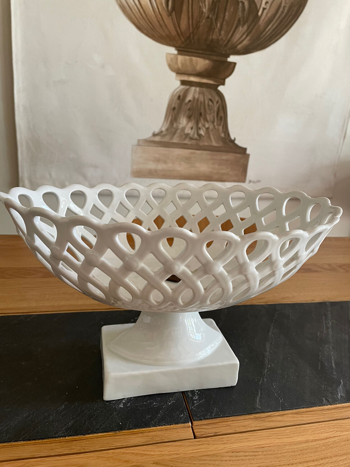 Old white porcelain fruit cup