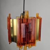 Suspension Claus Bolby en laiton et plastique danois des années 70