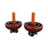 Set of 2 ceramic candle holders