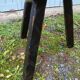 Tripod chair/stool in wood and goatskin