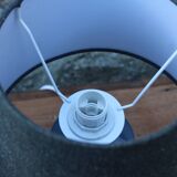 Pair of grey ceramic lamps & mottled grey lampshades – Contemporary design