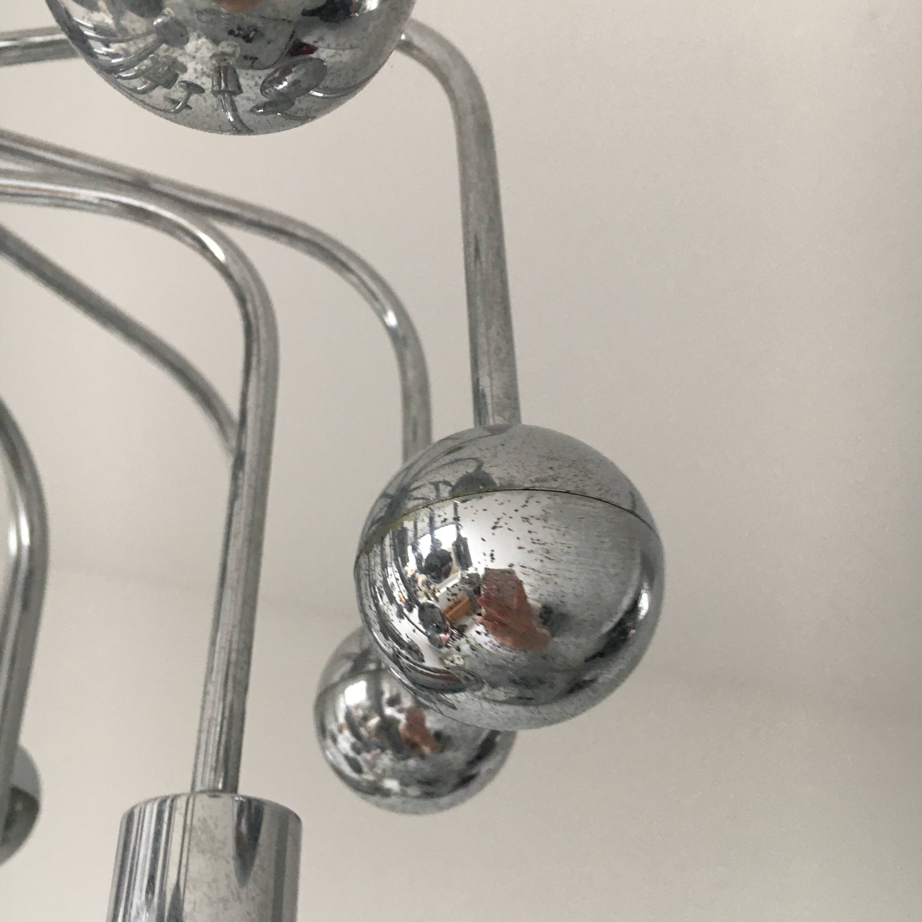 Space age sixties design sputnik hanging lamp, 1960’s