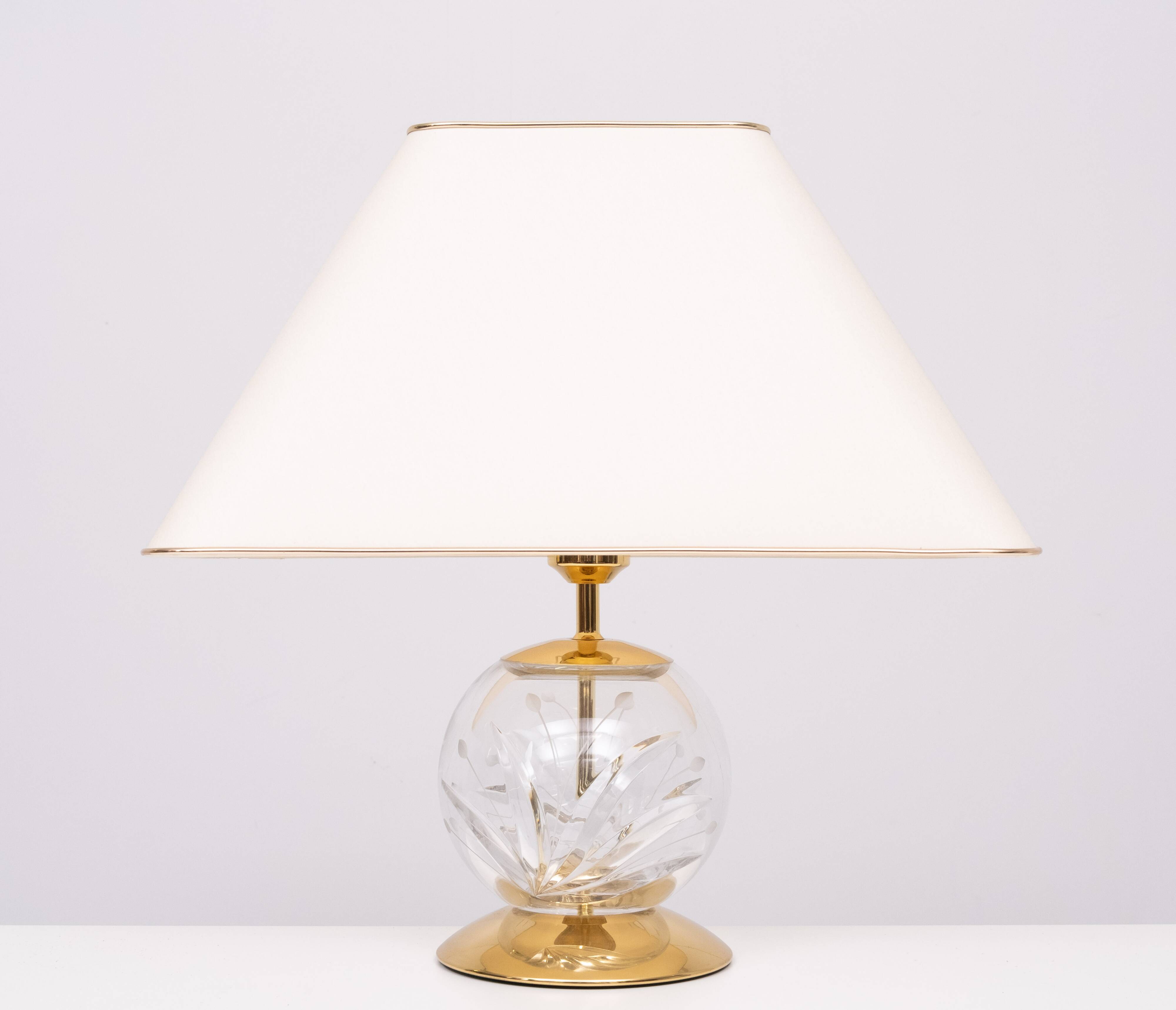 Crystal Ball Table lamp Hollywood Regency Germany 1970s