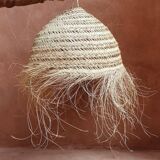 Doum ball pendant light with fringes