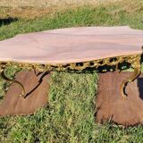 Louis XV coffee table in pink marble