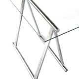 Desk / table on trestles chrome and glass 1970