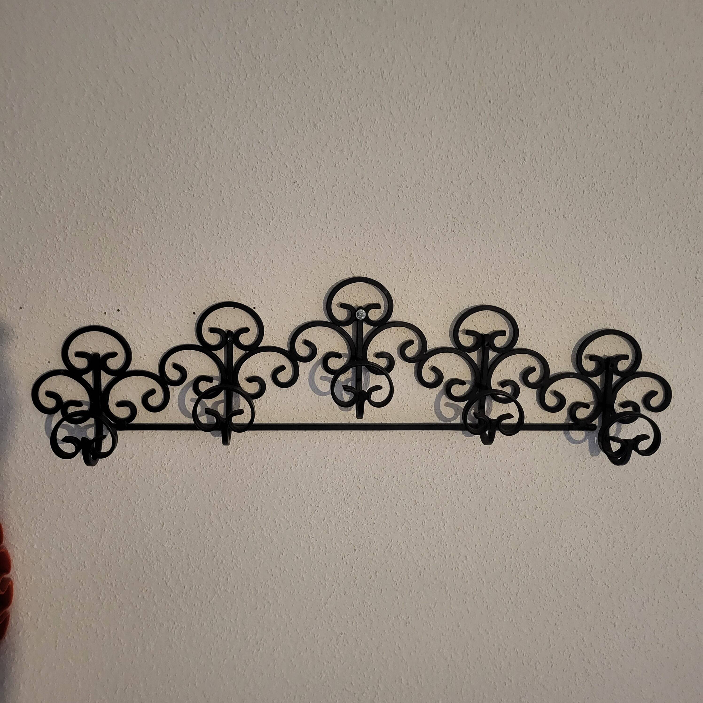 Decorative wrought iron wall hook